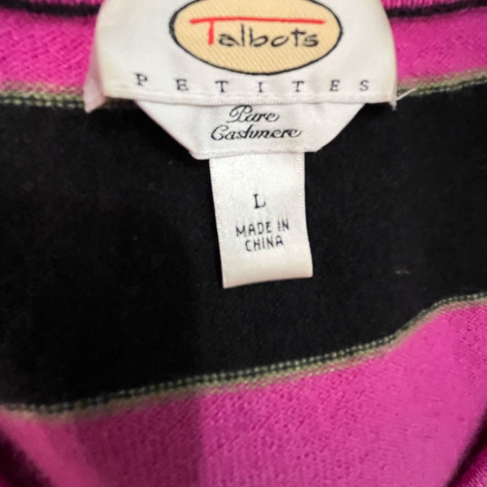 Vintage Talbots Pink and Black Argyle   100%Cashmere Sweater Short sleeve Shirt - Picture 5 of 6